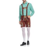 Générique DéGuisement Oktoberfest Homme, Costume Oktoberfest Sexy Pantalon Traditionnel, Chemise, Chapeau Pantalon en Cuir Culotte de Cuir Traditionnelle Bavaroise Avec Bretelles Taille S, M, L, XL |