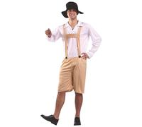 Générique Deguisement Oktoberfest Homme, en Costume Traditionnel avec Culotte Bavaroise, Chemise Et Chapeau Lederhosen pour Les Hommes Short Bavarois FêTe D’ Habillage Halloween Festival de BièRe |