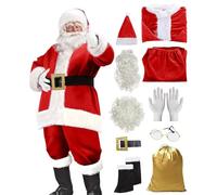 Générique Deguisement Pere Noel Adulte Costume Grande Taille Pantalon à Bande éLastique,Ensemble De FêTe De NoëL,Cosplay Tenue Fête pour Noël et Célébrations en Famille
