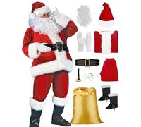 Générique Deguisement Pere Noel Adulte Costume Grande Taille Pantalon à Bande éLastique,Ensemble De FêTe De NoëL,Cosplay Tenue Fête pour Noël et Célébrations en Famille