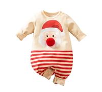 Générique Deguisement Pere Noel Bebe Combinaison Bébé Hiver Ensemble Fille 18 Mois Barboteuse Garçon Chapeau Lettre Jumpsuit Costume Père Noël Luxe Mon Premier (Beige #a,3-6 Mois)