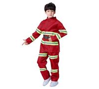 Générique Deguisement Pompier Enfant Chef des Pompiers avec Accessoires pour Halloween Carnaval Noël, L'éducation aux Exercices D'Incendie Cosplay Jeu de Rôle Jouets Déguisement Pompier 1-16 Ans