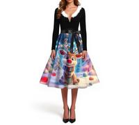Générique Deguisement Renne Femme Sexy Moulante Orientale Dentelle Hiver Lumineux Fête Fete Mariage Robe de Soiree Longue Sequin Robe Pull Noel Costume Mere Ensemble Femme Chic Et Elegant Soiree M