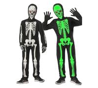 Générique Déguisement Squelette Enfant, Déguisement Halloween Enfant, Costume De Squelette Pour Enfants Glow In The Dark Skeleton Costumes D'Halloween Pour Garçons Et Filles