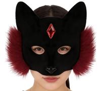 Générique Déguisement Visage Chat,Couvre Chef Peluche Chat Visage | Prothèse De-Face Canine,Pour Hommes Femmes Adultes Théâtre Fête Masquée École Anniversaire