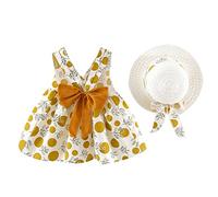 Générique déguisements pour enfants,Bambin Baby Bow Print PrincesHat KidStrap Girl Dot robe sansommeil Dres& Skirt Jupe Trapèze Longue Hiver (Yellow, 80)