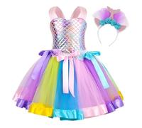 Générique Déguisements pour Filles : Robe Tutu sans Manches en résille avec Coiffure Assortie. (8-9 Years)