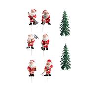 Générique - Dekora - Kit de Décoration de Gâteau avec Figurines de Noël - Sapins et Père Noël
