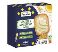 Générique Délice croustillant au petit-déjeuner: Biscottes Pasquier sans sel ni sucres ajoutés - 36 tranches (300g) - Le Lot De 4