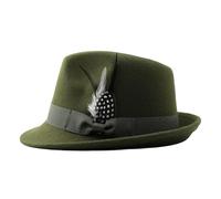 Générique Deluxe Oktoberfest - Chapeau Allemand Marron | Chapeaux Bavarois, Chapeau Bavarois Fedora Avec Plume, Taille - Idéal Pour Accessoire De Déguisement, Oktoberfest, Tenue De Livre Du Monde,