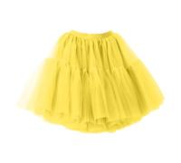 Générique Demi-Jupe pour Femmes Tutu Bouffante Patchwork Haut et Bas Style élégant et Moderne Parfait pour soirées ou Tenues décontractées Confortable et légère (Yellow, One Size)