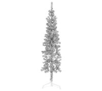 Générique Demi Sapin de Noël Artificiel Mince avec Support Argenté 180 cm,Sapins de noël,1.4KG-344596
