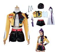 Générique Demon Hunter Cosplay Costume Perruque KPop HUNTR/X Cosplay Anime Rumi/Mira/Zoe K-Pop Costume Anneau et Accessoires pour Halloween Carnaval Party (Rumi, M)