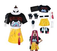 Générique Demon Hunter Cosplay Costume Perruque KPop HUNTR/X Cosplay Anime Rumi/Mira/Zoe K-Pop Costume Anneau et Accessoires pour Halloween Carnaval Party (Mira, XS)