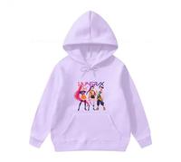 Générique Demon Hunters Sweat à Capuche pour Fille - Sweat K-Pop Demon Rumi Mira Zoey Pull Imprimés Manches Longues Sweatshirt 2025 Mode Fille et Ado 2-16 Ans Hoodie Violet léger
