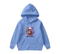 Générique Demon Hunters Sweat à Capuche pour Fille - Sweat K-Pop Demon Rumi Mira Zoey Pull Imprimés Manches Longues Sweatshirt 2025 Mode Fille et Ado 2-16 Ans Hoodie Ciel Bleu