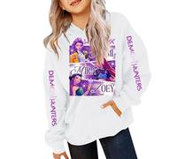 Générique Demons Hunters Sweats à Capuche pour Filles Vintage Y2K Kpop Hoodie Imprimés Huntri/X Sweatshirt Pull à Manches Longues Décontractés Sportswear Hauts (01-1-White, 7-9 Years)