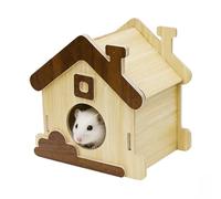 Générique Den - Hamster House, Natural Hut Cute Decor Results, Pet Accessory, Single Unit Arctic White Wooden Small Habitat Gerbil Bunny Chinchilla Ferret Hedgehog Sugar Glider Play Guard