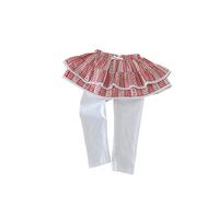 Générique Denim Casual Pants Ensemble jupe-short à carreaux bordée de dentelle pour filles,deux pièces tendance,idéal pour l'été et les jeux décontractés.