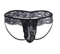 Générique Dentelle Jockstrap Homme Suspensoir Support String Boxer Thong Lingerie Slip Respirant sous-vêtements Tanga G-String Shorts Boxer Sissy Pochette Culotte pour Hommes Clubwear