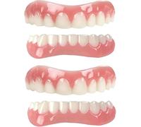 Générique Dentier Silicone Appareil Dentaire en Silicone pour Homme Et Femme Amovible Naturel Fausse Dents Provisoire Facette,2pcs
