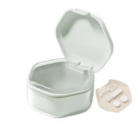 Générique Denture Case, Leakproof Portable Cup with Lid, Waterproof Container for Dentures, Travel Tooth Soaking Box, Care Storage for Bathroom, Office, 3.35x3.19x2.01 inches