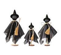 Générique des Sorcières d'halloween Ensemble De Série 3 | Figures De Sorcières en Bois Effrayant De Table | Rustique d'halloween pour Cuisine, Le Salon, Cheminée, L'étagère