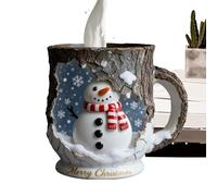 Générique -Design Safttasse - Harz Weihnachtsbecher mit ergonomischem Griff | Festliche Kaffeetasse für Zuhause Schule & Büro | Dekorativer Trinkbecher mit Rindenmuster | für Weihnachten
