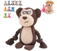 Générique Designed for Heavy Chewers, 2024 Newest Dog Animals Chew Toy, Indestructible Dog Squeak Toys, Wowpetsmart for Heavy Chewers, Cat and Dog Toys with Noise-Making Paper (Monkey)