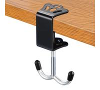 Générique Desk Bag Hanger, Headphone Holder With Double Iron Hooks, Under Desk Clamp Mount, Adjustable Thickness Organizer For Bags And Accessories, Space Saving Hook For Bathroom Kitchen