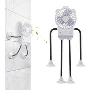 Générique Desk Fan | 3-Speed Robot Shape Suction Cup Wind Blower | Portable Fan | For Office Travel Bedroom Camping Work Bedside Nightstand Home