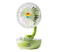 Générique Desk Fan - Small Quiet Cooling Air Circulator For Office Bedroom | Brushless Motor With Adjustable Speed Control, Compact Tabletop Ventilation Device For Home Study Work Travel Use