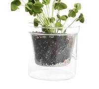 Générique Desk Flower Pot - Double-Layer Potting Container with Reservoir | Flower Plant Pot, for Home Apartment Office Dormitory Living Room Study Balcony