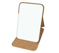 Générique Desk Mirror, Folding Tabletop Reflector, Travel Makeup Mirror, Eco-Friendly Cork Material, Compact Lightweight Design, Dorm Bathroom Agency Camping Hotel Use, 5x5x0.35 inches Brown 1 Piece