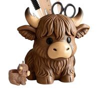 Générique Desk Pen Holder - Cow Shaped Resin Stationery Organizer | Desktop Writing Tool Container, Office Stationery Organizer Cup, Pen Holder for School Classroom Home Office Vanity Dorm Desk Decor