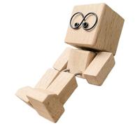 Générique Desk Wooden Figure | Shaking Wooden Man Figurine Decor,Funny Sculpture Dashboard Movable Ornament for Study Travel Road Trip Commuting Living Room