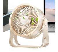 Générique Desktop Cooler, Rechargeable Desk Air, Portable Cooling Air, 360 Degree Tilt, 3 Speed Settings, Study Agency travel Dorm Use, 16.9x18.9x9.3cm/6.65x7.44x3.66 Inches, White, 1 Pack,