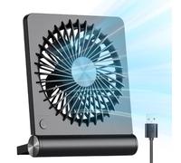 Générique Desktop Fan - 14.5x17.5x3.8cm USB Rechargeable 220° Tilt 3 Speeds Adjustable | Small Travel Fan For Home Office Bedroom Dorm Nap Indoor Table Desktop Travel Outdoor Beach Vacation Camping