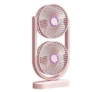 Générique Desktop Fan - 17.5x8.2x36cm Double Head Quiet Rechargeable Fan, Personal Cooling Tabletop Fans With Three Speed Adjustable Head Control For Bedroom
