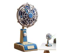 Générique Desktop Fan - 9.29 Inches, Portable USB Rechargeable 3 Speeds Bedside Fan | Retro Table Cooling Fans, Battery Operated Air Circulator For Home, Office, Bedroom, Dorm, Makeup, Travel, Car