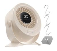 Générique Desktop Fan - Rechargeable Digital Display Low Noise - Table Fan With 150 Speeds | Ideal For Study Bedroom Dining Room Dorm Room Computer Table Napping Students Boys Girls