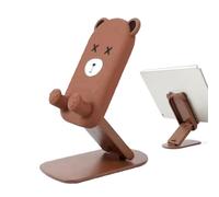 Générique Desktop Phone Holder, Foldable Desk Phone Holder Stand, Height Adjustable Mobile Cradle Cute Decor, Cartoon Bear Dock for Most Smartphones Tablets