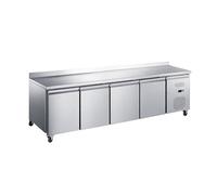 Générique Desserte Réfrigérée Positive Centrale 4 Portes 700 mm avec Dosseret - 553L - Inox
