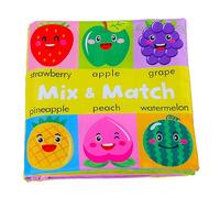 Générique Dessin animé Animal Visage Correspondant Jouet en Tissu, Livre en Tissu de bébé 3D détachable, Montessori éducation précoce enseignement Livre pour Les Tout-Petits, Cadeau