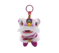 Générique Dessin animé Danse du Lion Porte-clés Lion Éveillé Année du Cheval Pendentif Style Chinois en Peluche Jouet Poupée Sac Chinois Suspendu Cadeau pour Le Nouvel an