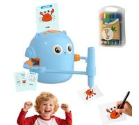 Générique Dessin Robot pour Les Enfants, Robot interactif avec Interaction vocale,DrawingRobot for Kids with 100 Cards,Aide Les Enfants à Apprendre à Dessiner,Jouet éducatif Interactif (Bleu)