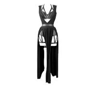 Générique Dessous Damen Sexy unterwäsche Coussin Poitrine, Soutien-Gorge Bandeau, vêtements Nuit, Chemises Nuit Sexy Vinyle Sexy (Black, L)