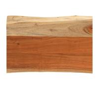 Générique Dessus de Table rectangulaire en Bois Massif d'acacia 70x40x3,8 cm, Plateau de Remplacement avec Bord Vivant Rustique pour Table de Bar ou d'appoint, Surface Lisse Facile