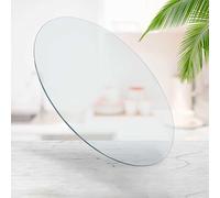 Générique Dessus De Table Rond En Verre, Plateau De Table En Verre Trempé Transparent De Mm D'épaisseur, 80cm Surface De Tables Transparente Pour Tables Basses(100cm(39.37in))