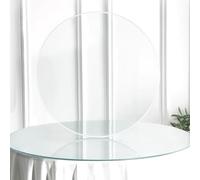 Générique Dessus de Table Rond en Verre Trempé Transparent, Plaque en Verre de sécurité Circulaire pour Tables à Manger Café Facile à Nettoyer(35cm/13.7in)